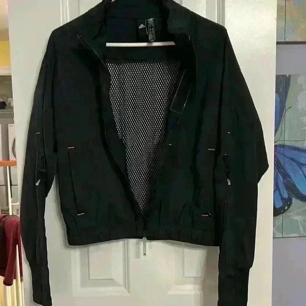 adidas W TE Tracktop Prime Blue mesh Back Black Jacket XS